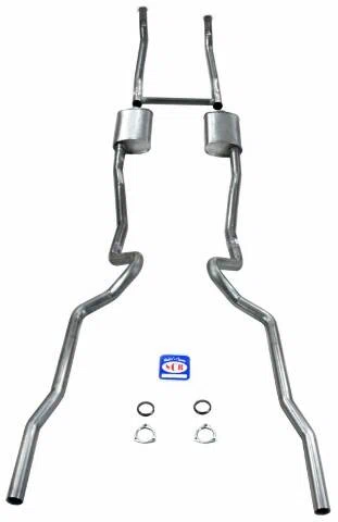 Fits 1955-1957 Chevrolet Full Size 2-1_2_ Dual Turbo Small Block Exhaust System 63109